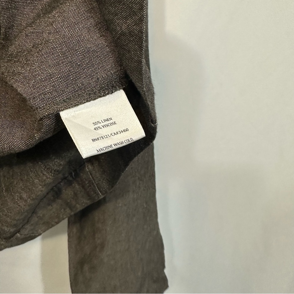 Eileen Fisher Long Sleeve Linen Lagenlook Tie Front Cardigan - Picture 7 of 8